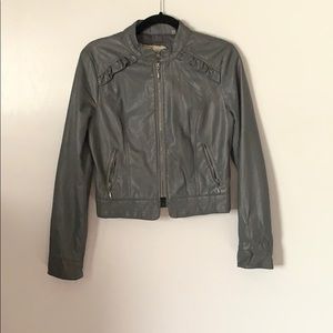 Gray faux leather jacket